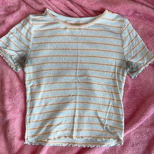 Blue and Orange Stripe Top